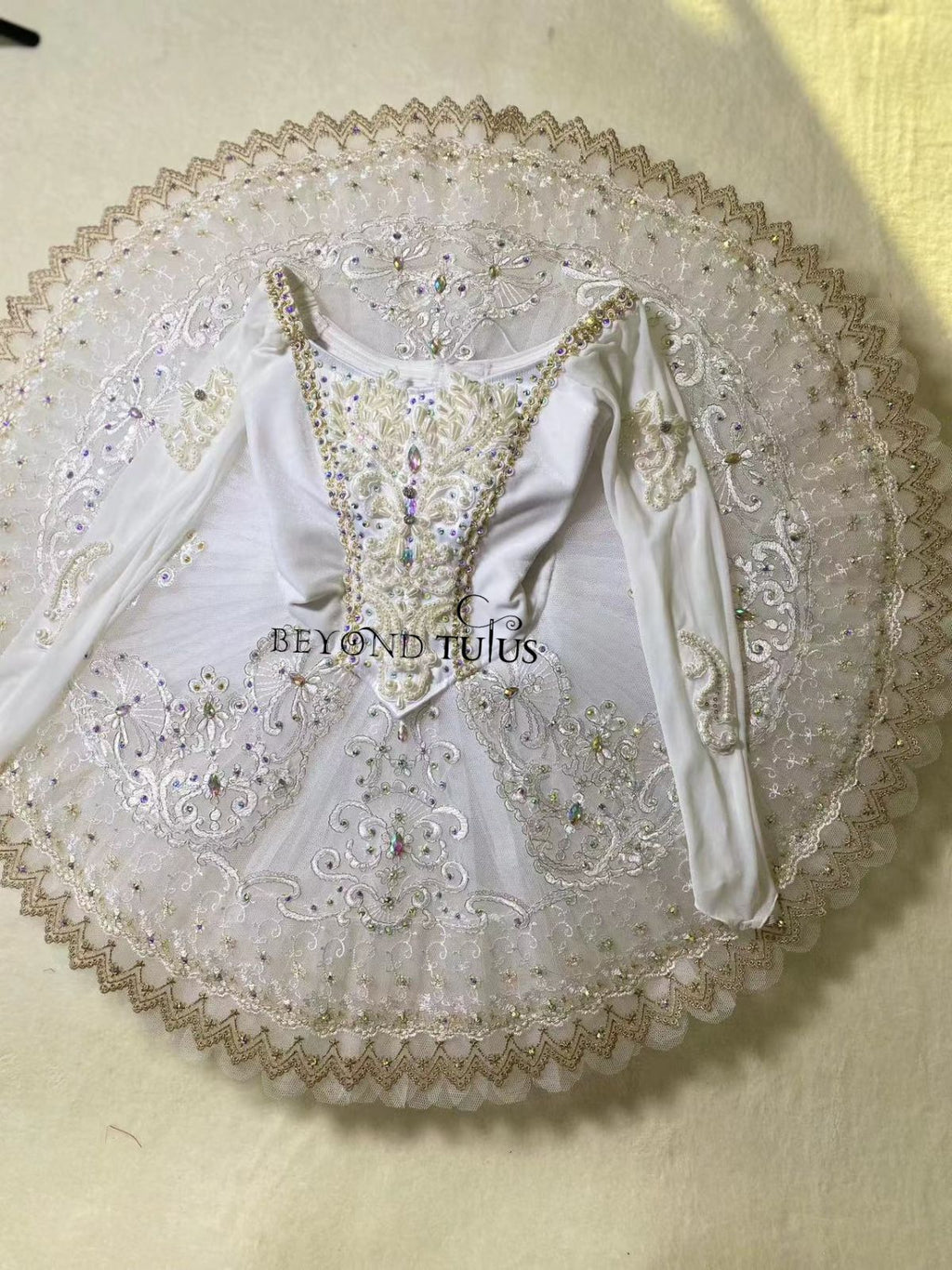 White and Gold Professional Tutu 01123