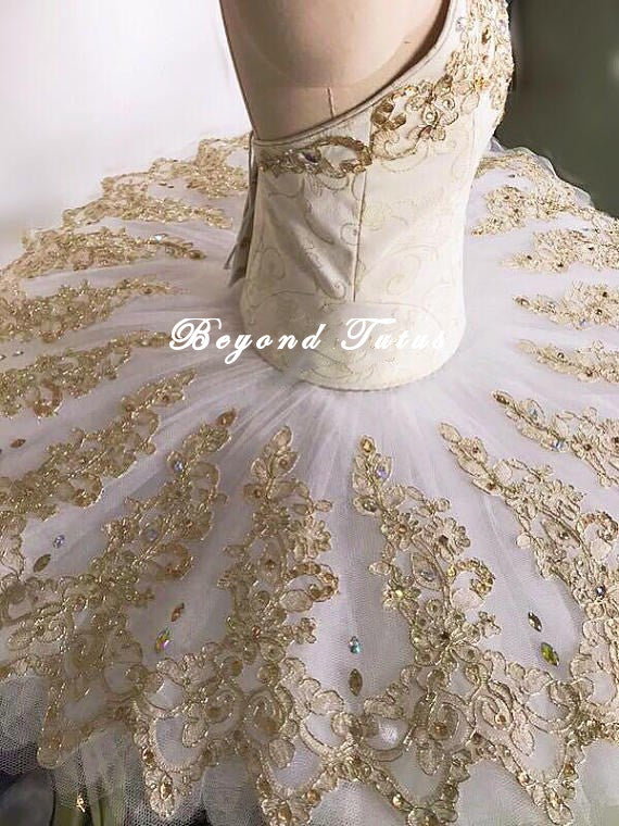 Aurora Act 3 tutu, white golden tutu Beyond Tutus Aurora Act 3 tutu, white golden tutu Beyond Tutus